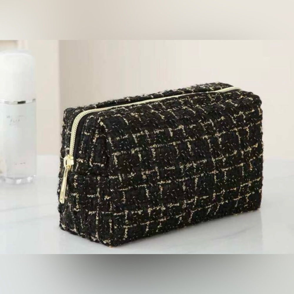 Tweed Black Makeup bag or Pencil pouch - Picture 2 of 2